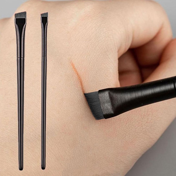 Ultratunn Professionell Sminkverktyg Portabel Liten Vinklad Ögonbrynsborste Eyelinerborste Ögonbryns Eyelinerborste blackA A101