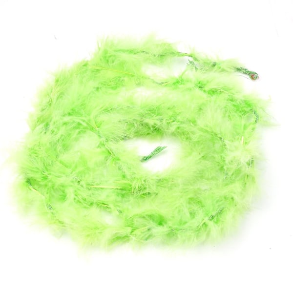 Kalkonfjäderremsa Fluffig Boa 2M Dam Party Bröllopsdekor DIY Hantverk. green one-size