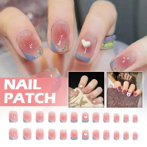 Sticker Press On Nails Nail Art Patch Fake Nails Flame Flase Nai 1 one-size