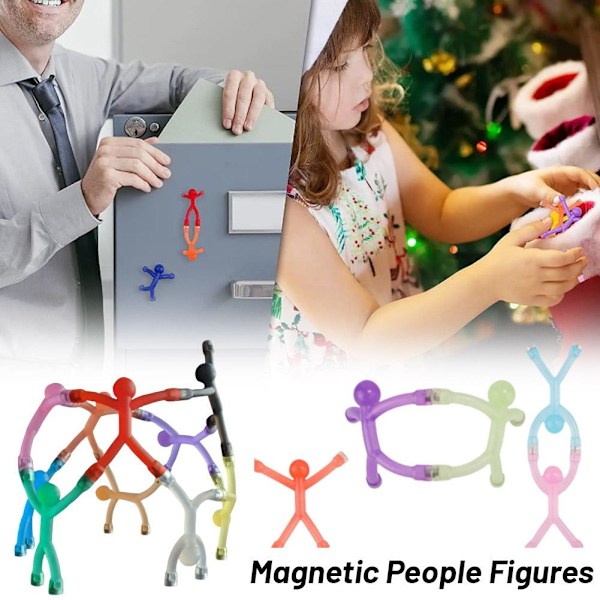 10 st Magnetiska Leksaker, Magnetiska Män för Barnleksaker, Roliga Kylskåpsmagnetiska Människofigurer, Söta Magneter Män för Barn och Vuxna, Färgglada Magnetiska B 1set