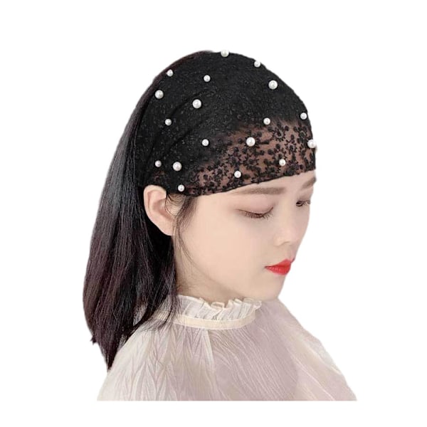 Utsvängd Hårband med Blommor, Koreansk Stil för Smink ✨ U5T9 black one-size
