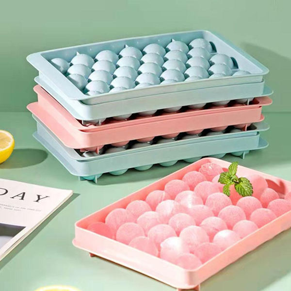 33 Hål Iskubbricka Form Isboll Maker Rund Frukt Iskubform Geléboll Form Rund Iskubbricka pink small 