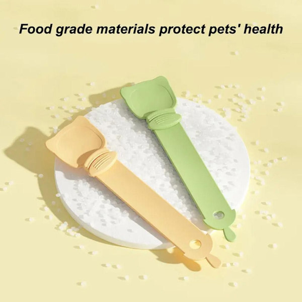 Kattsked för remsfoder Rengöringsbar Sked Lätt att Pressa Med Kortplats Förhindra Spill Squeezer Cereal Y7s6 white 1pcs
