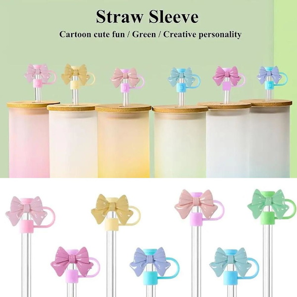 Silikon Sugrörsskydd Återanvändbara Rosett Sugrörsskydd Tätningspluggar F2 Skydd V2T9 Rose 1pcs