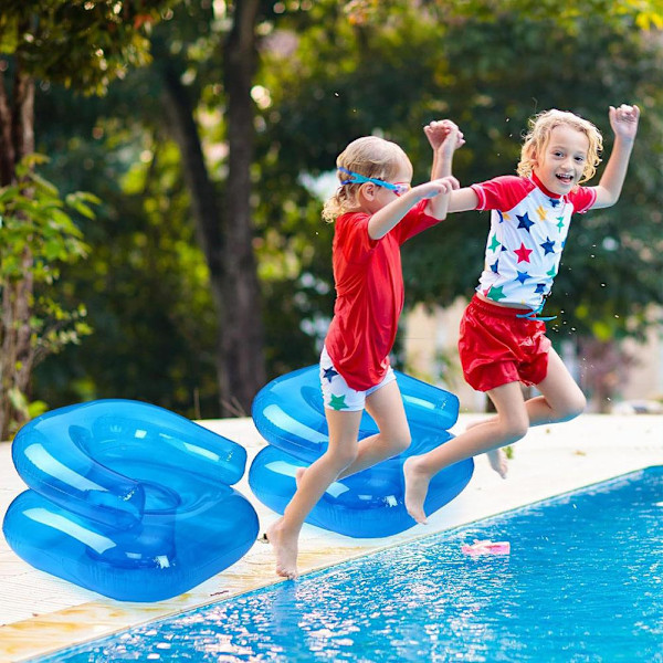 Uppblåsbar Poolsoffa Luftstol Strandpool Spelsäte PVC Blue Child