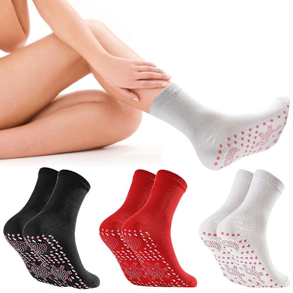 Vinter Köttålig Varma Strumpor Absorberar Svett Fotmassage Akupunkturpunktsstrumpor P3E5 Black One size