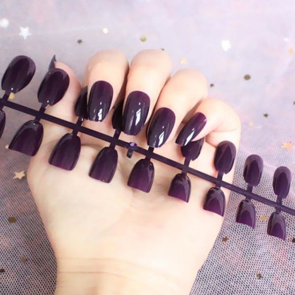 24 st Enfärgade Falska Nagelremsor Långa Balett Nagelremsor; Y23 24pcs