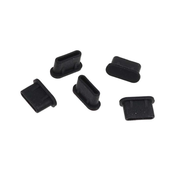 10-100 st Silikon Anti-Damm Plugg Typ-C USB Hörlursdamm L8C8 Plugg Sup♤ white and blackA one-size 2pcs