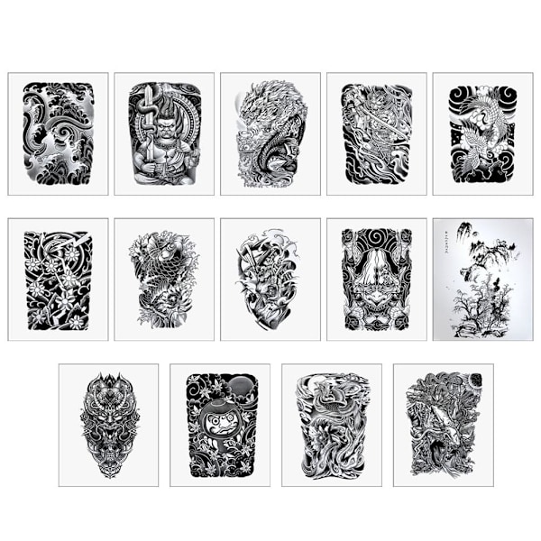 Japanska Tatuering Dekaler Vattentäta Blomma Arm Tatuering Dekaler Traditionella Tatuering Dekaler style 2 1pcs