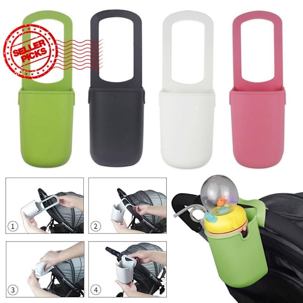 Barnvagn Silikon Mugghållare Lätt Att Installera Och Rullstol Silikonväska Praktisk Kopp L0o2 grey one-size