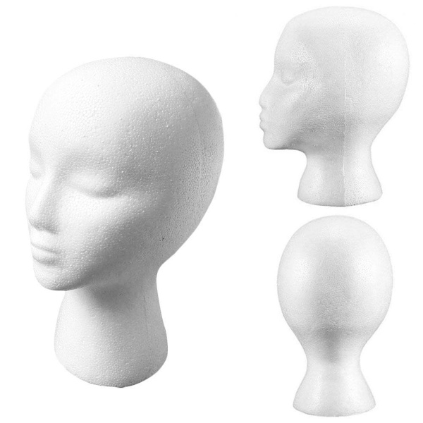 Polystyren Unisex Skum Mannekänghuvud Display Modeller Docka Kvinnliga Perukställ ❃