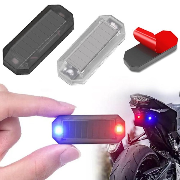 Solar Varningslampa för Bil Universal LED Bil Stöldskyddslampa H5e7 Black One size