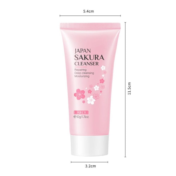 Japan Sakura Skumrengöring Ansiktstvätt Kontroll Ljusare Hudvård X0U1