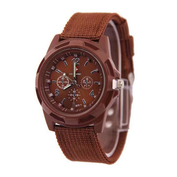 Casual Sport Quartz Klockor För Män Nylonband Hållbara Högvärdiga Klockor D0a6 Brown One size