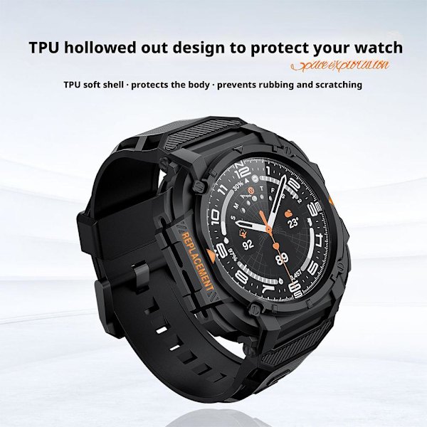 Skal + Armband för Samsung Galaxy Watch 7 Ultra 47mm Silikonarmband grey 1 For Samsung Watch 7 Ultra