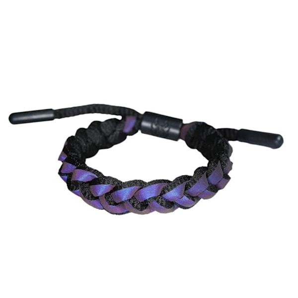 Flätat pararmband reflekterande färgskiftande armband för män kvinnor födelsedagspresent S4 Black One size