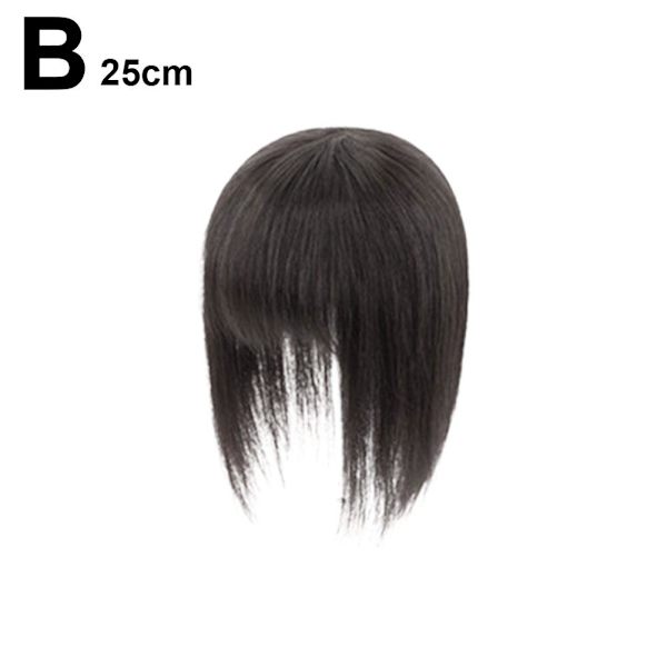 Hårstycke med luftig lugg, glest täckt och ultra-ny S2 M4T6 G5N3 Natural black 25cm