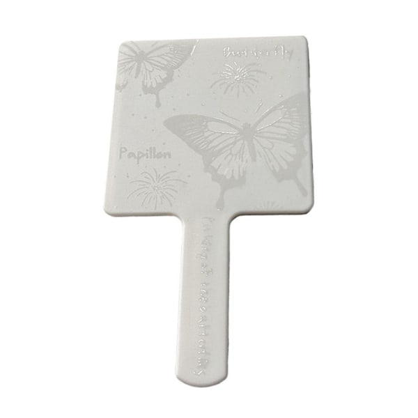 Handspegel Enkel Fjäril Handhållen Spegel Sminkspegel Skönhet C9q4 white One size