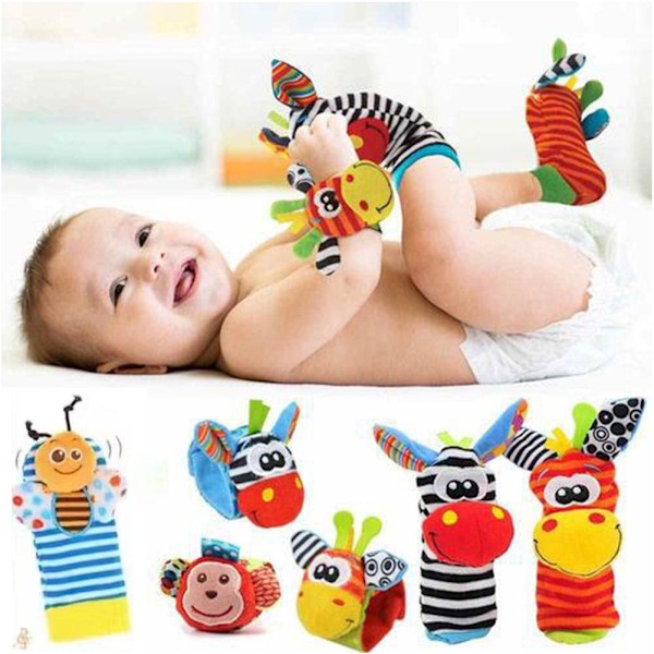 4 st/set Baby Tidig Utbildning Pussel Plysch Söt Tecknad Baby Leksak monkey pig 4pcs/set