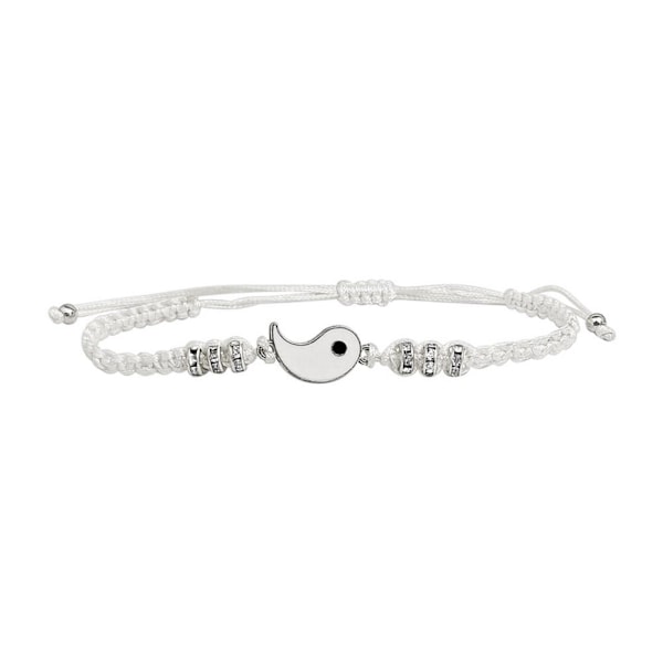 Tai Chi Flätat Armband Par Snöre Handvävt Handrep O7b3 sliver white onesize