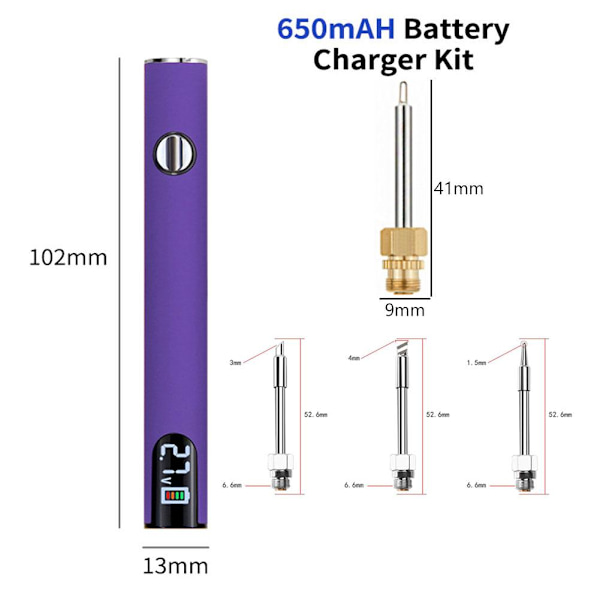 USB Elektrisk Lödkolv Kit 510 Svetslöd Verktyg Justerbar Varm J1 Blue One size