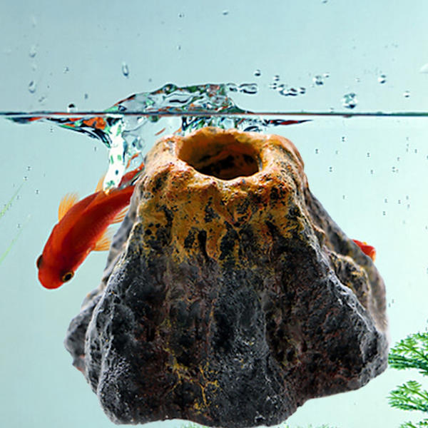 Akvarium Vulkanform Syrepump Fisktank Luftbubbla Ornament-Dekor Sto C1
