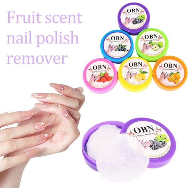 Nagellacksremover med fruktsmak, handduksremover, handduksförpackning, rengöringsbox O6G1