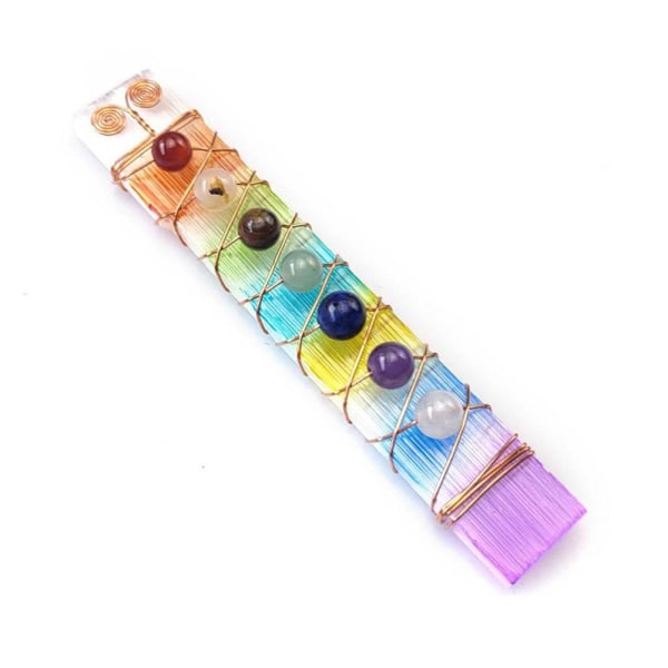 7 Chakra Healing Kristaller Stenar Wire Wrapped Selenit Stick Wan Multi-colorA A