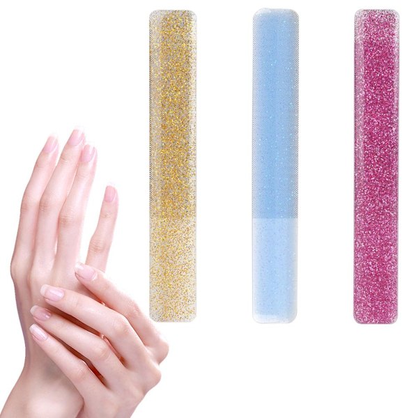 Nano Glas Nagelfil Nagellackremsor, nagelkonstverktyg, conv Golden 1pcs