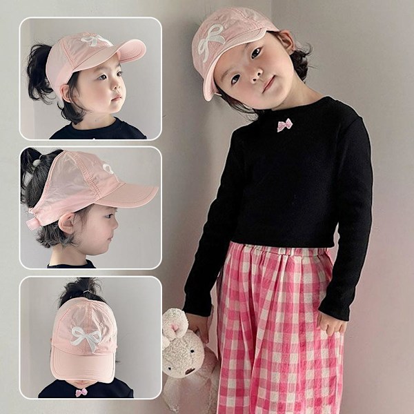 Solhatt för barn i koreansk stil med rosett, mjuk skugga, ingen topp för stranden Beige One size