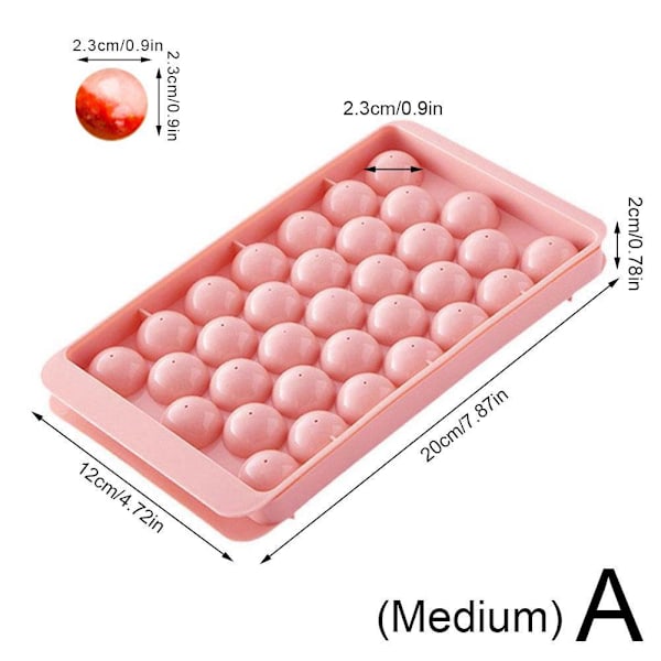 33 Hål Iskubbricka Form Isboll Maker Rund Frukt Iskubform Geléboll Form Rund Iskubbricka pink small 