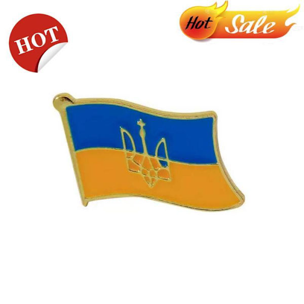 Ukraina Flagga Slagstift, Ukrainsk & Engelsk Vänskap NÅL NY style1 One size