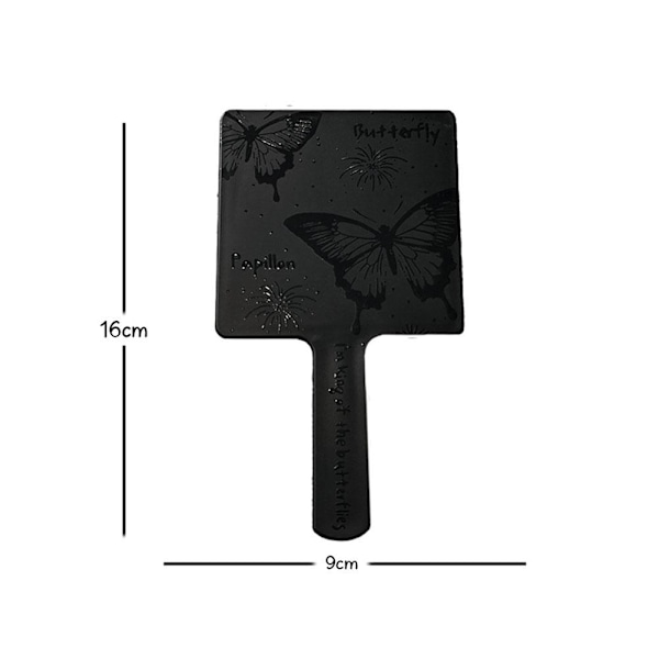 Handspegel Enkel Fjäril Handhållen Spegel Sminkspegel Skönhet C9q4 black One size