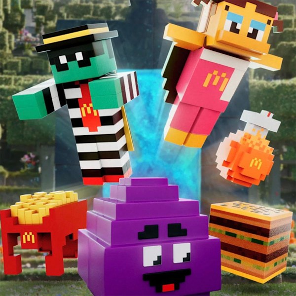 Spel Minecraft Byggkloss Leksak Plast Mini DIY Byggkloss hamburger 1pcs/Without Cdk