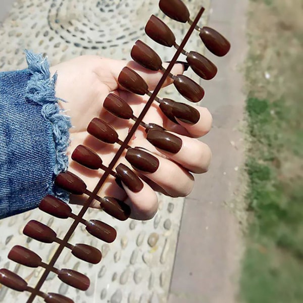 24 st Enfärgade Falska Nagelremsor Långa Balett Nagelremsor; Y15 24pcs