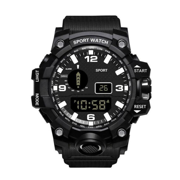 Multifunktionell elektronisk watch för män för män och kvinnor för män S Black One size