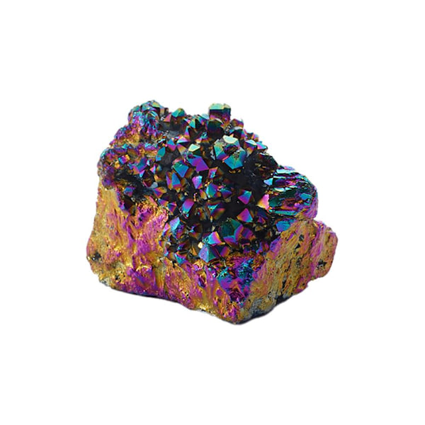 Regnbåge Aura Titanium Kvarts Kristallkluster Exemplar Healing Stone Gifts.UK
