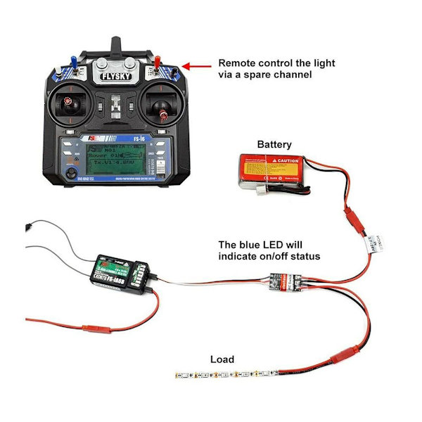 RC Fjärrkontrollerad AUX på/av Elektronisk Strömbrytare JST Kablar Hona 2/20A high pressure 3V-30 20A