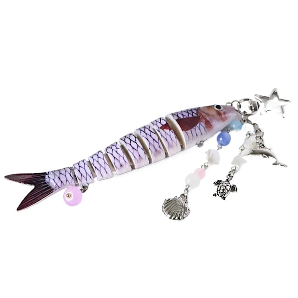 Handgjorda Fisk Nyckelringar Roliga Smycken Konstgjort Fiske Bete Swimb style5 One size