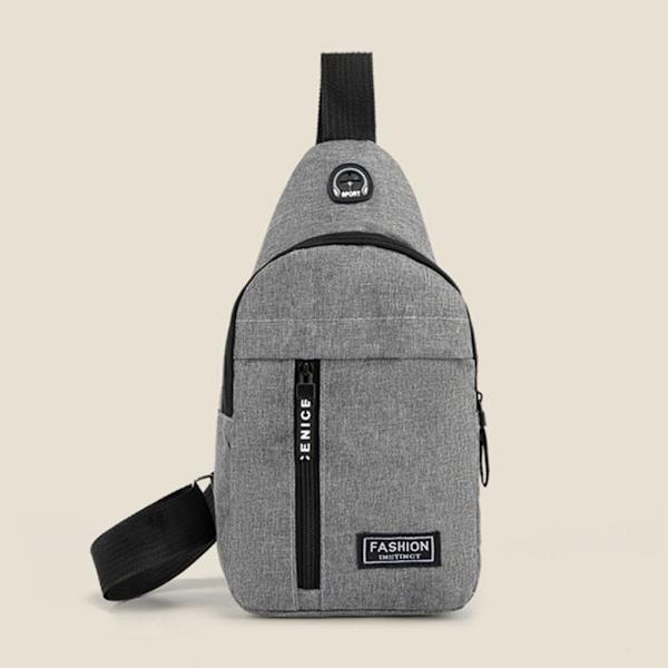 Oxford Tyg Bröstväska Stor Kapacitet Sport Utomhus Ryggsäck Crossbody Enkel Axel Fritid V5a5 Gray One size