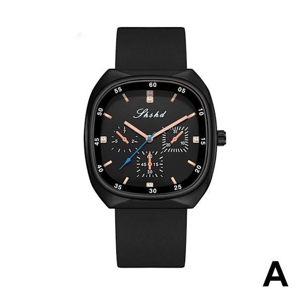 Silikonarmband Kvarts Klocka Dam Fyrkantig Elegant Klocka Dam K Black One size