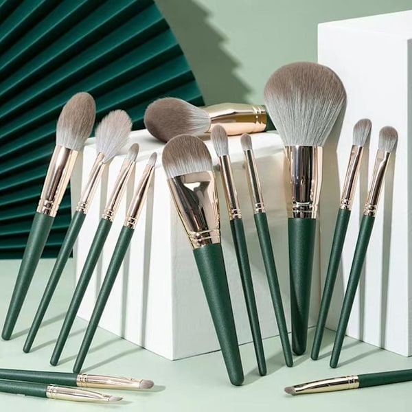 14-delars Sminkborstset Ögonskugga Mjukt Hår Foundation Make-up