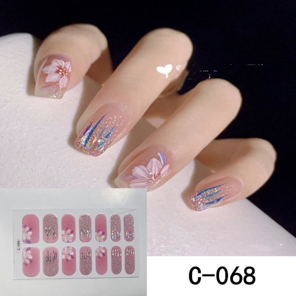 14 st 3D Blomster Nagelsticker - Lätt att Ta Bort - Flickaktigt Hjärta Sommar Nagelsti S1U3 C-064 14pcs