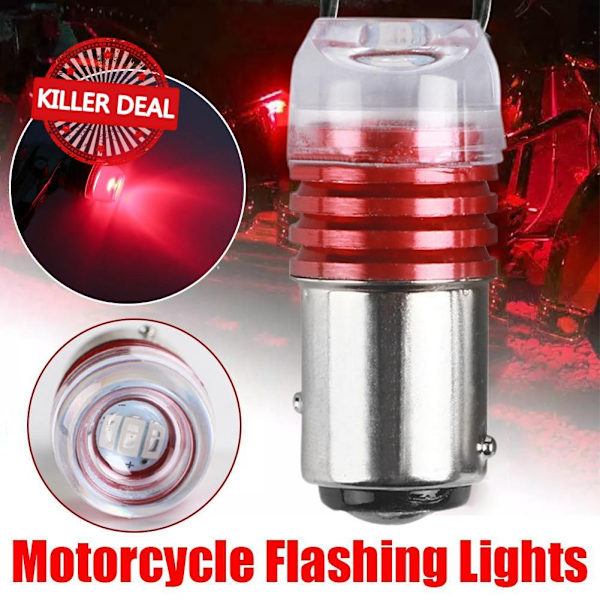 1/1156 Ba15s 1157 Bay15d Röd Stroboskoplampa 5730 12v Bakljus Blinkande Glödlampa Bromssignal Blinkers B9 1LED Red One size