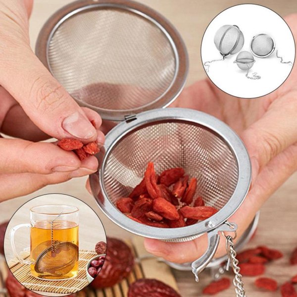 Sil Clip Kryddboll Steel Tepåse Infuser Återanvändbar silver 4.5厘米