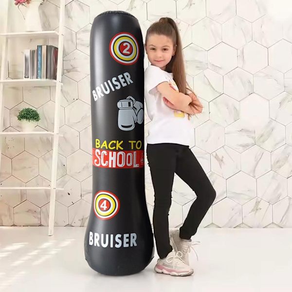 Uppblåsbar Fitness Boxningssäck Tung Boxning Måltavla Torn Spark Gym Träningssäck Sport Martial G8y0 BlackA 120cm