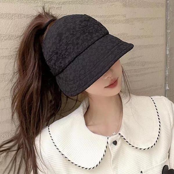 Sommar Dam Hinkhatt UV-skydd Bred Brim Strand Solhattar Tomma Toppar A5 white one-size