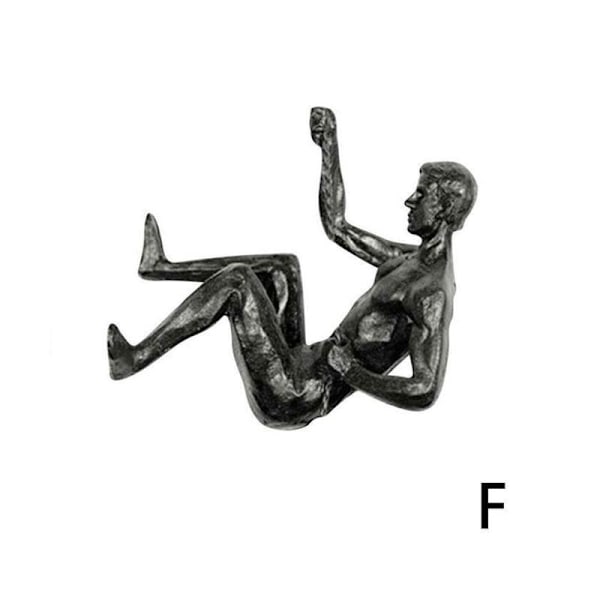 Kreativ Klättrande Man Resin Järntråd Vägg Hängande Figurer Scul Ny Y9 blackF 10*11cm