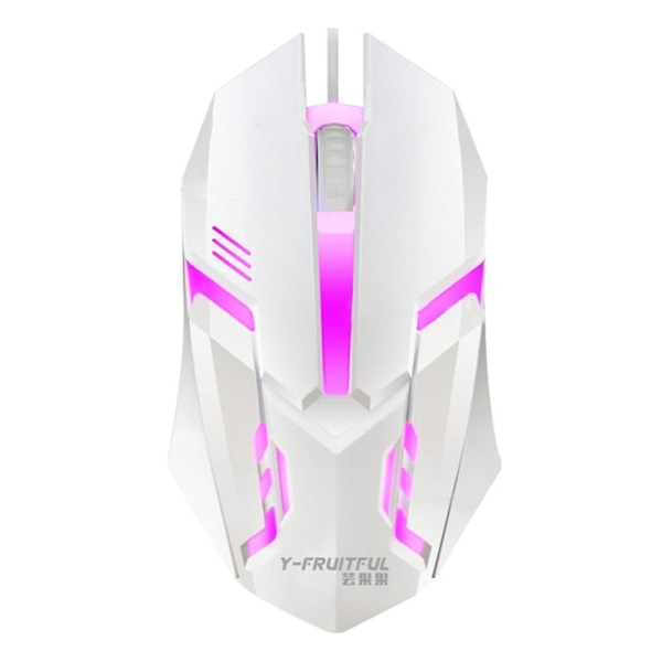 Gamingmus med 7-färgs LED-bakgrundsbelysning Ergonomisk USB-gamingmus W white One-size