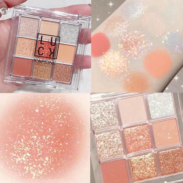 9 PalaceGrid Ins-Style Ögonskuggspalett Glitter Pärla Prisvärd Matt A9O9 01 # Coral Pink 10g